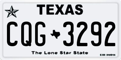 TX license plate CQG3292