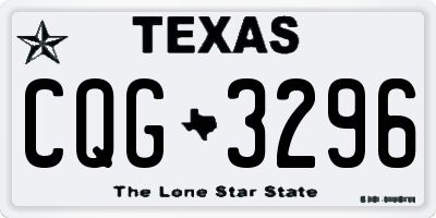 TX license plate CQG3296