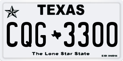 TX license plate CQG3300