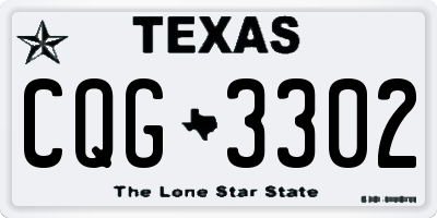 TX license plate CQG3302