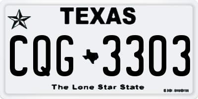 TX license plate CQG3303