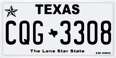TX license plate CQG3308