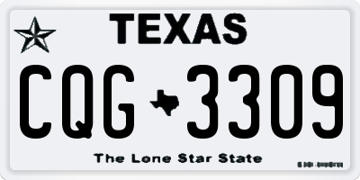 TX license plate CQG3309