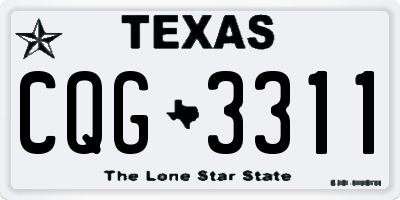 TX license plate CQG3311