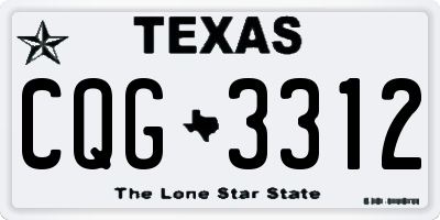TX license plate CQG3312