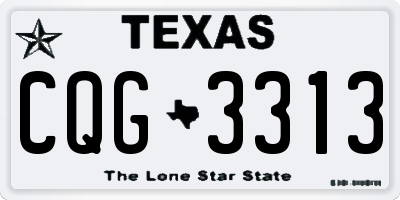 TX license plate CQG3313