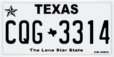 TX license plate CQG3314