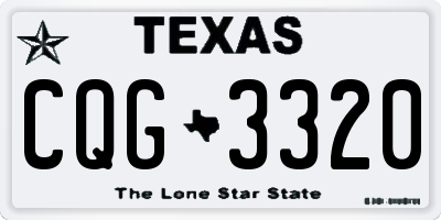 TX license plate CQG3320