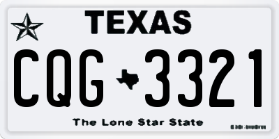 TX license plate CQG3321