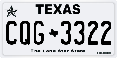 TX license plate CQG3322