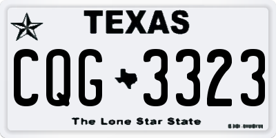 TX license plate CQG3323