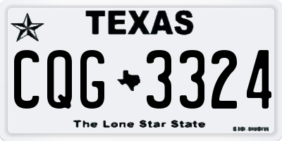 TX license plate CQG3324