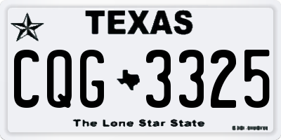 TX license plate CQG3325