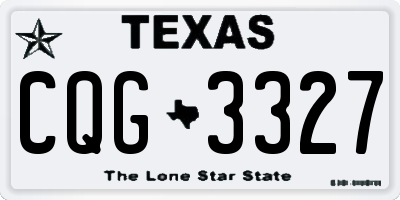TX license plate CQG3327