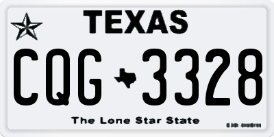 TX license plate CQG3328