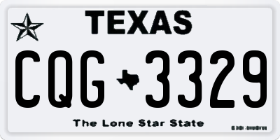 TX license plate CQG3329