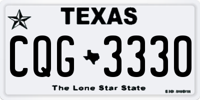 TX license plate CQG3330