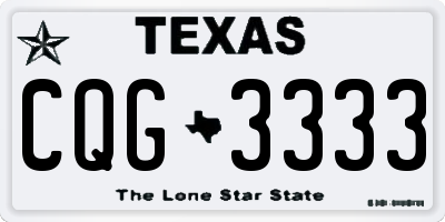 TX license plate CQG3333