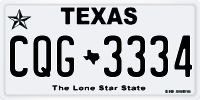 TX license plate CQG3334