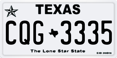 TX license plate CQG3335