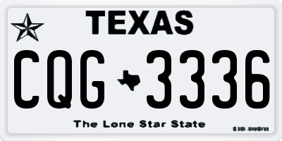 TX license plate CQG3336