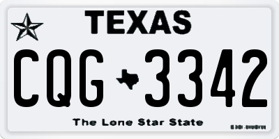 TX license plate CQG3342
