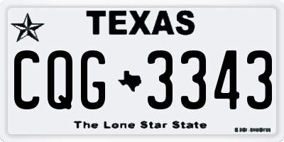 TX license plate CQG3343