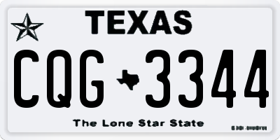 TX license plate CQG3344