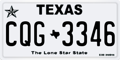 TX license plate CQG3346