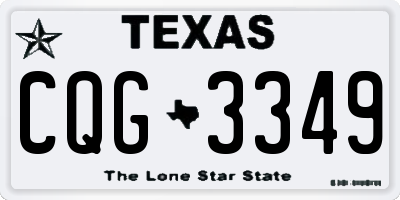 TX license plate CQG3349