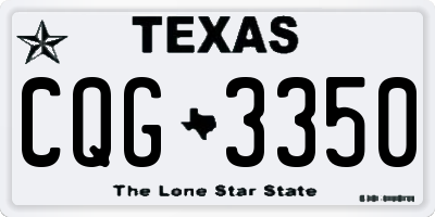 TX license plate CQG3350