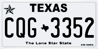 TX license plate CQG3352