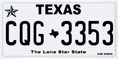 TX license plate CQG3353