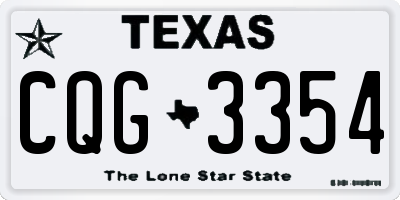 TX license plate CQG3354