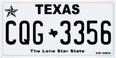 TX license plate CQG3356