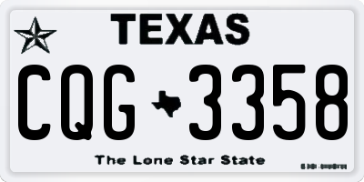 TX license plate CQG3358
