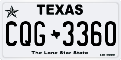 TX license plate CQG3360
