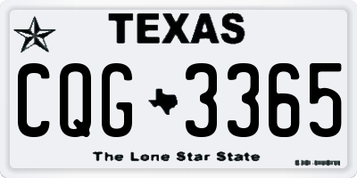 TX license plate CQG3365