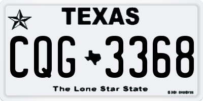 TX license plate CQG3368