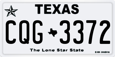 TX license plate CQG3372