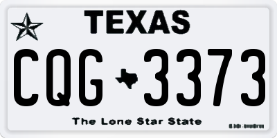 TX license plate CQG3373