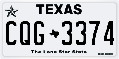 TX license plate CQG3374
