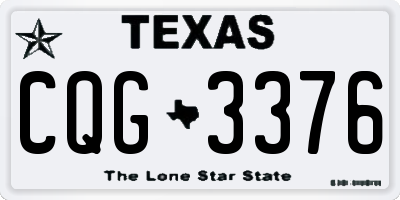 TX license plate CQG3376