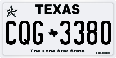 TX license plate CQG3380