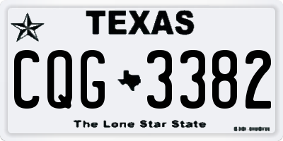 TX license plate CQG3382