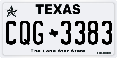 TX license plate CQG3383