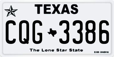 TX license plate CQG3386