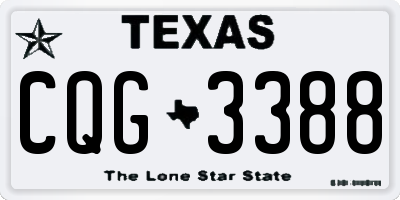 TX license plate CQG3388