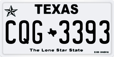 TX license plate CQG3393