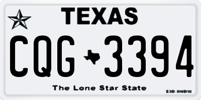 TX license plate CQG3394